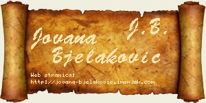 Jovana Bjelaković vizit kartica